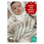 ZEYPBA 4 Katlı Müslin Örtü Adaçayı Yeşil Çizgili 110x110 cm (Bebek & Çocuk İçin) % 100 Pamuk