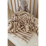 ZEYPBA 4 Katlı Müslin Örtü Kahve Çizgili 110x110 cm (Bebek & Çocuk İçin) % 100 Pamuk