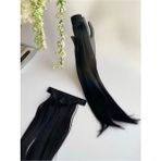 Zeysum Fiber Isıya Dayanıklı Koyu Siyah At Kuyruğu Postiş Kaynak Takma Saç