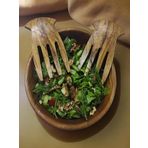 Zeytin Ağacı Ahşap Salata Servis Çatalı, El Yapımı, 2'li Set, Salata Eli, Servis Çatalı