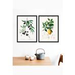Zeytin - Limon Ahşap Çerçeveli Tablo Set 30x40 cm