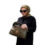 Zeytin Yeşili Çift Taraflı Twill İpek Eşarp
