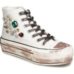 Zeytuk Beyaz Sneakers Bot Tekstil Kadın Ayakkabı