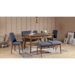 Zeytun Modern Tasarımlı Lacivert Banklı Yemek Masası Takımı Suntalam Malzemeden 130x80 cm