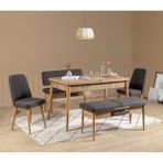 Zeytun Paris Modern Tasarımlı Açılır Yemek Masası Takımı Suntalam Malzemeden 130 cm Genişlik - Ahşap - Siyah Epoksi