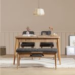 ZEYTUNHOME Palermo Benchli Mutfak Masa Takımı - Modern Ahşap Tasarım, Kolay Montajlı, Sağlam ve Şık Mutfak & Salon Masası, Açılır Yemek Masası (ATLANTİK ANTRASİT)