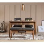 ZEYTUNHOME Palermo Benchli Mutfak Masa Takımı - Modern Ahşap Tasarım, Kolay Montajlı, Sağlam ve Şık Mutfak & Salon Masası, Açılır Yemek Masası (CEVİZ ANTRASİT)