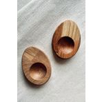 zeyvedesign 2'li Ahşap Yumurtalık %100 Kayın Ağacı
