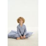 Zeyzey 8748 Erkek Çocuk Önden Düğmeli Pijama Takım - Mavi - 9 - 10 Yaş