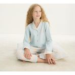ZEYZEY 8753 Kız Çocuk Önden Düğmeli Uzun Kollu Pijama Takım