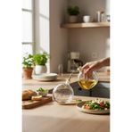 zezedesing Bambu Standlı Cam Yağlık Seti 2’li – 500 ml Zeytinyağı & Ayçiçek Yağı Şişesi Akıtmaz(Gold)