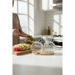 zezedesing Bambu Standlı Cam Yağlık Seti 2’li – 500 ml Zeytinyağı & Ayçiçek Yağı Şişesi Akıtmaz(Gümüş)