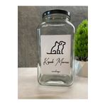 zezedesing Köpek Maması Saklama Kabı Cam 3 Litre
