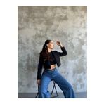 ZF BOUTIQUE Crop Ceket SİYAH S