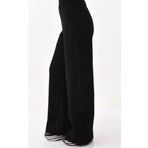 ZF BOUTIQUE Kadın Siyah Bol Paça Triko Pantolon Siyah S