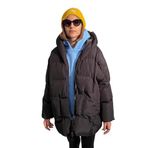 ZF BOUTIQUE Kadın Siyah Kapüşonlu Oversize Şişme Mont SİYAH Standart