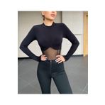 ZF BOUTIQUE Kadın Siyah Transparan Tül Detay Bluz SİYAH L