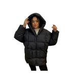 ZF BOUTIQUE Kapşonlu Oversize Şişme Mont SİYAH XL