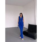 Zf Butik Kadın Düğmeli Yelek Pantolon Takım Sax Ofis Kıyafeti