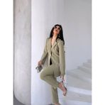 Zf Butik Kadın Haki Dokuma Takım Elbise Ceket Pantolon - 42