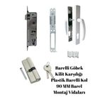 ZFS Barelli Kapı Kilit Seti 90 mm – Göbek, Plastik Kol, Karşılık ve Montaj Vidaları Full Set