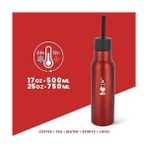 Zg Store - Termal Şişe - 500ML - Kırmızı Renk - Paslanmaz Çelik - Çift Katmanlı - 12 Saat 24 Saat Soğuk Tutar - Hava Geçirmez Vidalı Kapak Özelliği - Özel Silikon Conta Sayesinde Sızdırmaz Şişe - 230 ml