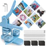 ZGFOZJGC 50 mm Kare Buzdolabı Rozetleri ve Mıknatıslar Yapma Makinesi, Düğmelere Basma Makinesi, Kendin Yap Broş Yapma Kiti 100 adet Düğme ile
