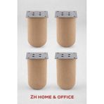 ZH Home Office Bohem Ahşap Ayak 10 cm Silindir Koltuk Çekyat Kanepe Baza Ayağı ( 4 Adet ) Ham - Masif Ahşap