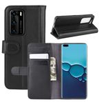 Zhangli Huawei P40 için Telefon Kılıfları Yatay Çevirmeli Hakiki Deri Kılıf Tutucu ve Kart Yuvaları ve Cüzdanlı (Siyah) Telefon Kılıfları (Renk: Siyah)