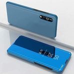 Zhangli LG Velvet 5G Kaplama Ayna Yatay Kapaklı Deri Kılıf Tutuculu LG Kılıfları (Renk: Mavi)