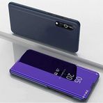 Zhangli LG Velvet 5G Kaplama Ayna Yatay Kapaklı Deri Kılıf Tutuculu LG Kılıfları (Renk: Mor Mavi)