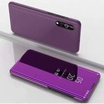 Zhangli LG Velvet 5G Kaplama Ayna Yatay Kapaklı Deri Kılıf Tutuculu LG Kılıfları (Renk: Mor)