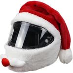 Zhangpu Noel motosiklet kaskı kılıfı, Noel Baba, erkekler ve kadınlar için entegral kasklar için eğlenceli kürklü kask kılıfı