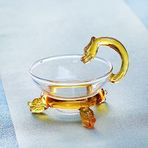 ZHANGWING Kahve Kupası Cam Çay Sürahi ve Filtre Çay Seti Aksesuarı Chahai 350ml Kahve Süt Köpürtücü Bardak Kung Fu Çay Çaydanlık Süzgeci (Renk: Sarı Ejderha Filtresi)