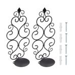 ZHDOKA 2 adet Duvar Apliği Mumluk, Siyah Demir Duvar Mumlukları Asma Metal Şamdan Tutucuları Oturma Odası Yatak Odası Yemek Odası Duvar Dekorasyonu için Tealight Mum Stantları