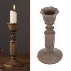 ZHDOKA 5.5in Çiftlik Evi Mumluk, El Oyması Vintage Sütun Mumluk Antika Reçine Şamdan Rustik Dekoratif Konik Mum Masa Centerpieces için Standı Parti Ev Dekor