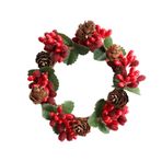 ZHDOKA Noel Mum Çelenk Yüzük, Simülasyon Berry Mini Çelenk Noel Çam Kozalağı Mumluk Yüzük Noel Düğün Parti için Ev masa süsü(#2)