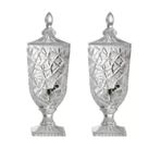 Zhehao 2 Adet 0,8 Galon Cam İçecek Dispenseri Vintage Kristal İçecek Dispenseri Spigotlu Şeffaf İçecek Dispenseri Su Çay Suyu Partisi Ev Bar Dış Mekan Günlük Kullanım için Geniş Ağızlı İçecek Sunucusu