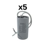 Zheli 5 Μf 25X49 mm Plastik Kablolu 450-500 Acv Daimi Devre Kondansatörü - 5'Lİ