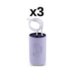 Zheli 7 Μf 30X50 mm Plastik Kablolu 450-500 Acv Daimi Devre Kondansatörü - 3'LÜ
