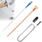 Zhenghebuy Boru temizleme fırçası, 3 adet gider spirali lavabo temizleme kancası, gider temizleyici fırça, drenaj çözücü, spiral gider borusu temizliği, lavabo, küvet, atık su kanalları için