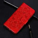 ZHENGNING Google Pixel 3 için Koruyucu Kılıf Mandala Kabartma Desenli Yatay Kapaklı Deri Kılıf, Tutucu ve Kart Yuvaları ve Cüzdan ve Fotoğraf Çerçevesi ve Kordonu (Pembe Altın) Akıllı Telefon İnce Kapak Kabuk