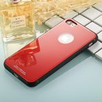 ZHENGNING iPhone 8 ve 7 için Koruyucu Kılıf 0,8 mm Temperli Cam TPU Hava Çerçevesi Koruyucu Arka Kapak Kılıf Akıllı Telefon İnce Kapak Kabuk (Renk: Kırmızı)