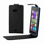 ZHENGNING Microsoft Lumia 540 (Siyah) Akıllı Telefon için Koruyucu Kılıf Dikey Kapaklı Manyetik Düğme Deri Kılıf (Renk: Siyah)