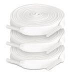 ZHENTOR 3 Çift Düz Ayakkabı Bağcıkları, Spor Ayakkabı Bağcığı, Spor Ayakkabı Atletik Koşu Ayakkabısı Çizme Telleri, Beyaz, 47 inches