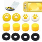 ZHI-NYLLDJS Nintendo Switch/OLED/Lite için FPS Başparmak Sapları Seti, Nintendo Switch Joystick Kapakları, Switch Joycon için Silikon Analog Çubuk Kapaklar, Yardımcı Hareket Halkaları, Sarı