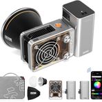 ZHIYUN RGB Video Işığı Molus X60 RGB Pro [Resmi] 60 W 2 x 2500 mAh pil ve mini softbox ile taşınabilir fotoğraf ışığı 2700-6500 K kısılabilir CRI 95, TLCI 98, fotoğraf aydınlatması