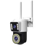 Zhltools 4mp Çift Lens Ip Kamera - Wıfı Açık Otomatik İzleme, Su Geçirmez Kablosuz Güvenlik Ev Kamerası, Renkli Gece Görüş