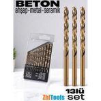 Zhltools Beton Matkap Ucu Seti- Çelik Beton Metal Ahşap Matkap 13 lü SET