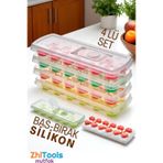 Zhltools Buz Kalıbı - Bas-Bırak Kapaklı Silikon Buz Kalıbı 4 lü SET
